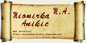 Miomirka Anikić vizit kartica